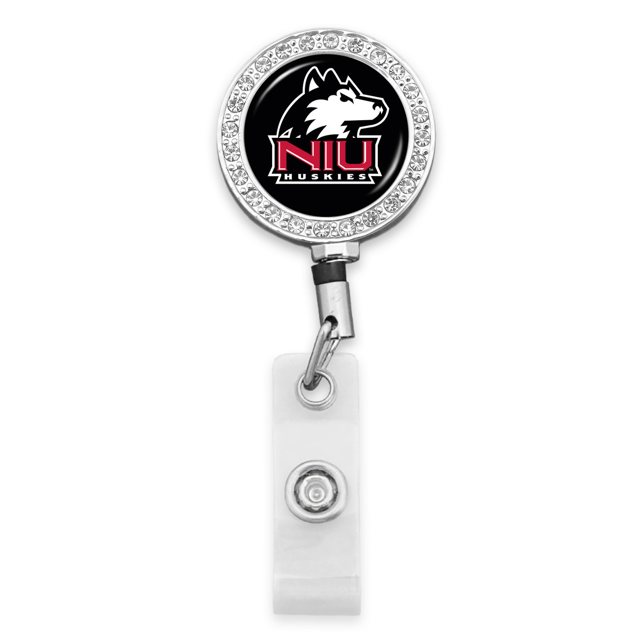 Northern Illinois Huskies Belt Clip Badge Reel- Crystal