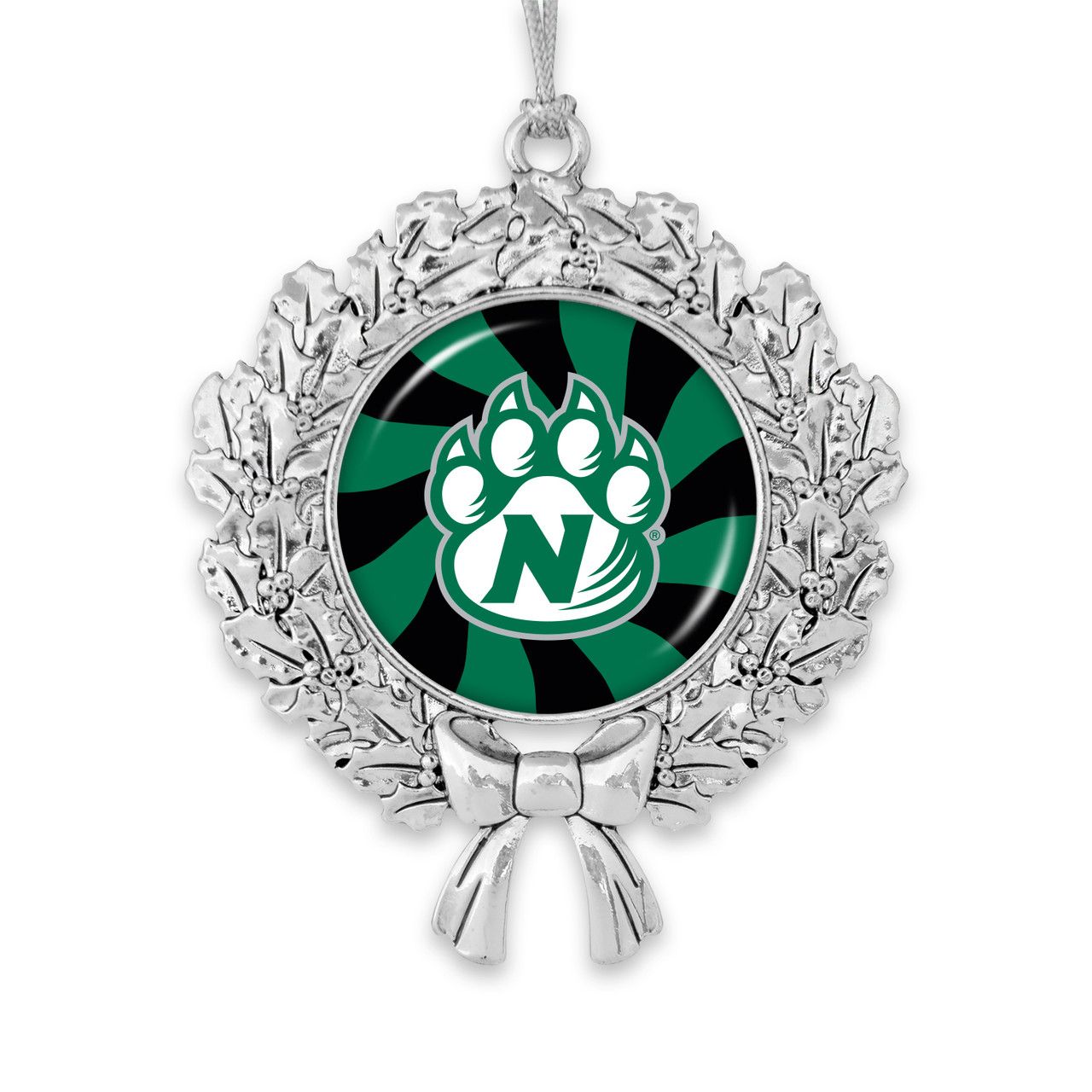 Northwest Missouri State Bearcats Christmas Ornament- Peppermint Wreath with Team Logo