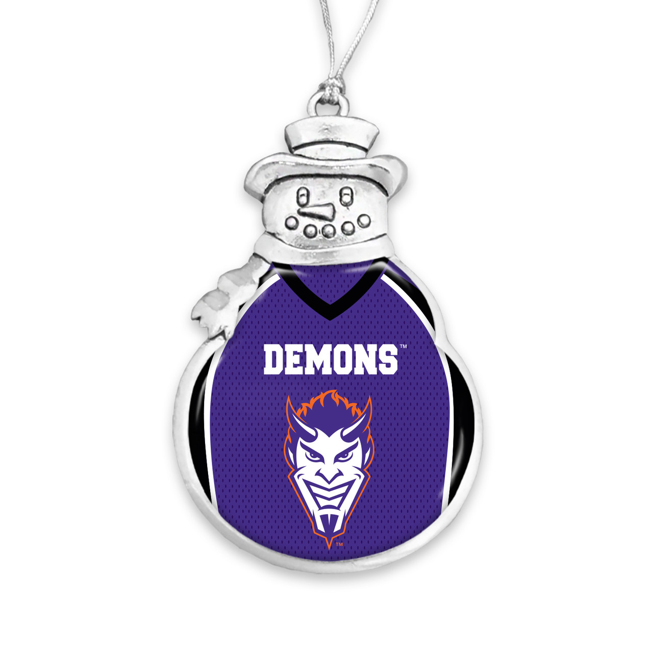 Northwestern State Demons Christmas Ornament- Snowman with Football Jersey