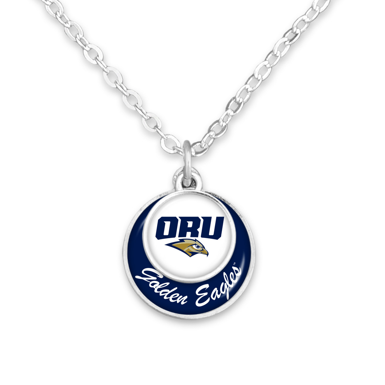 Oral Roberts Golden Eagles Necklace- Stacked Disk