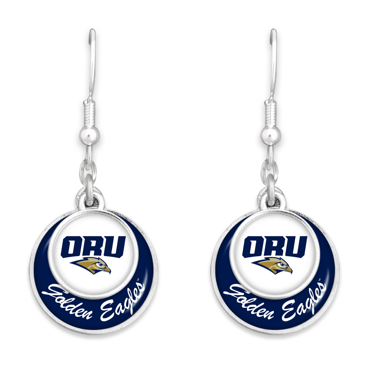 Oral Roberts Golden Eagles Earrings-  Stacked Disk