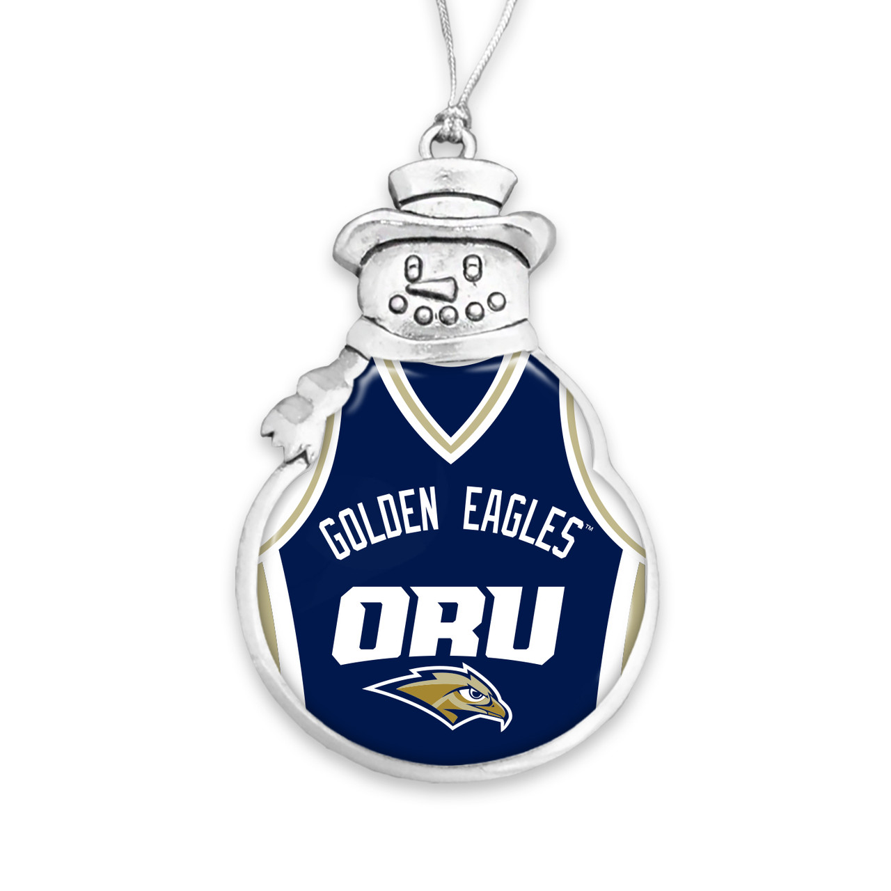 Oral Roberts Golden Eagles Christmas Ornament- Snowman with Basketball Jersey