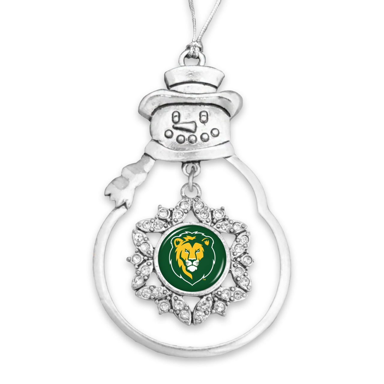 Southeastern Louisiana Lions Christmas Ornament- Snowman with Hanging Charm