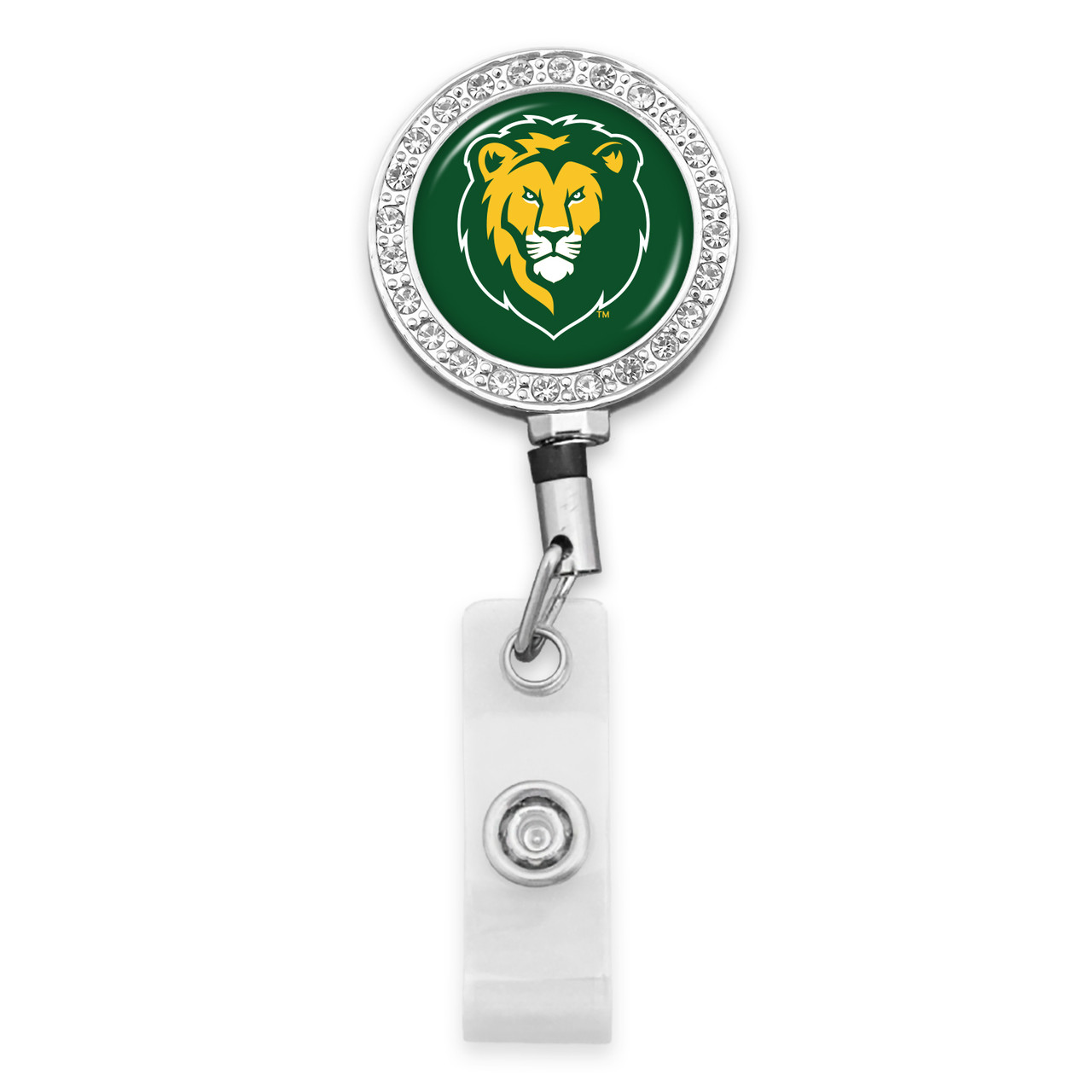 Southeastern Louisiana Lions Belt Clip Badge Reel- Crystal