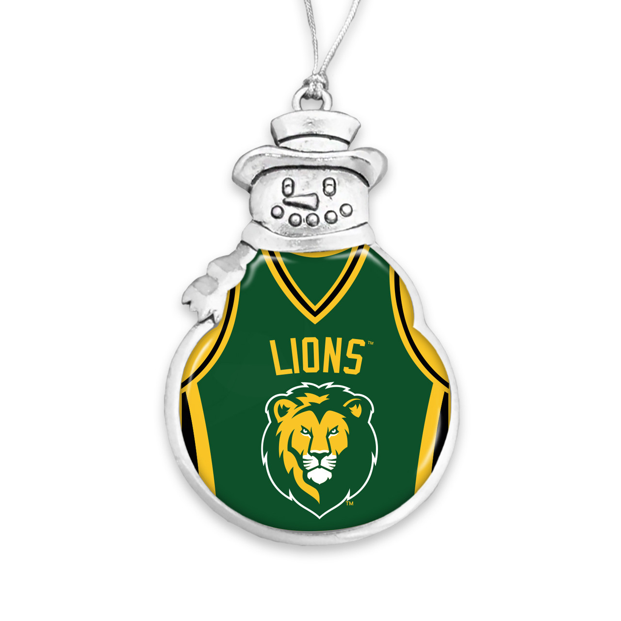 Southeastern Louisiana Lions Christmas Ornament- Snowman with Basketball Jersey