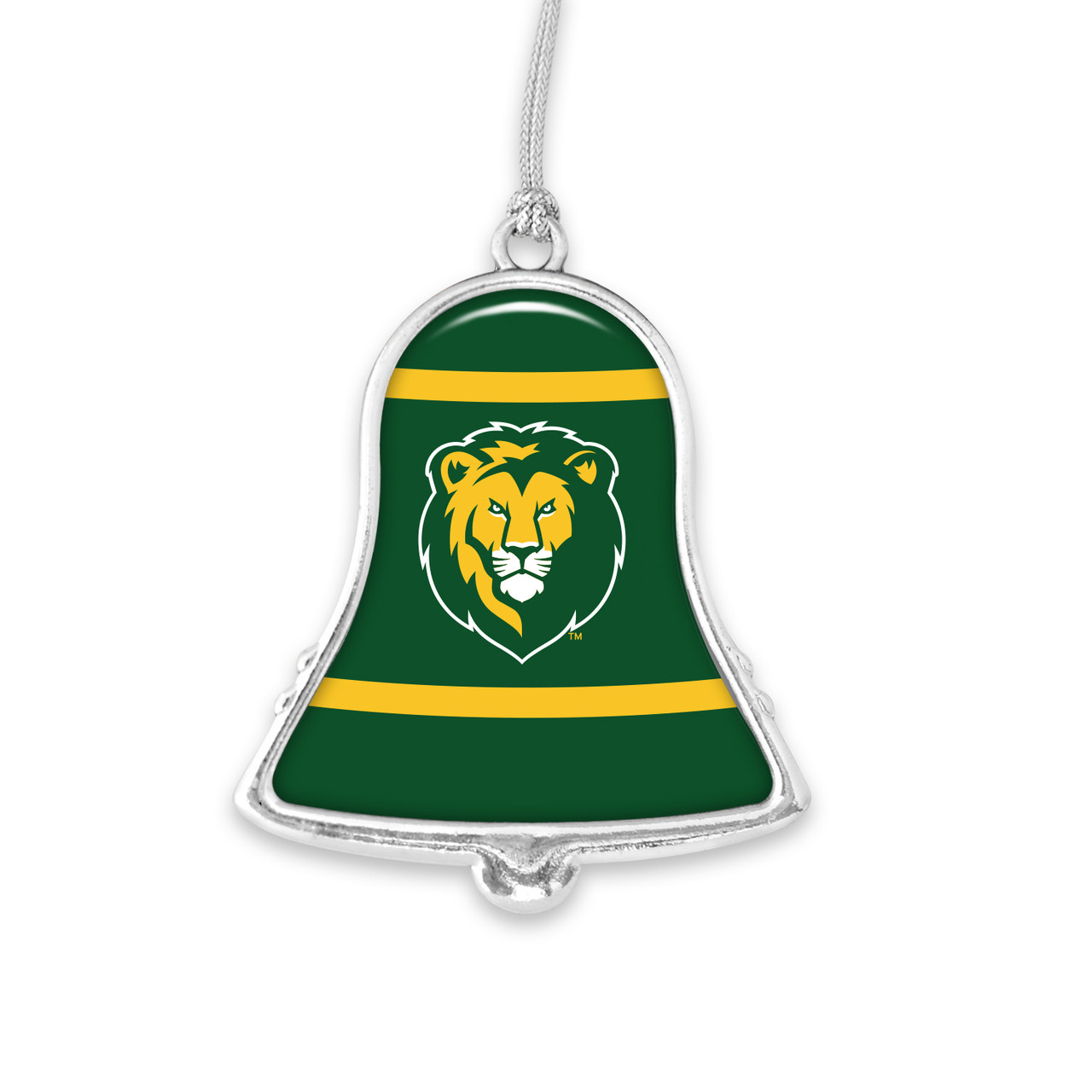 Southeastern Louisiana Lions Christmas Ornament- Bell with Team Logo Stripes