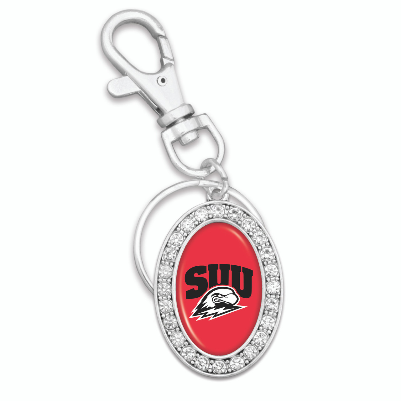 Southern Utah Thunderbirds Key Chain- Oval Crystal