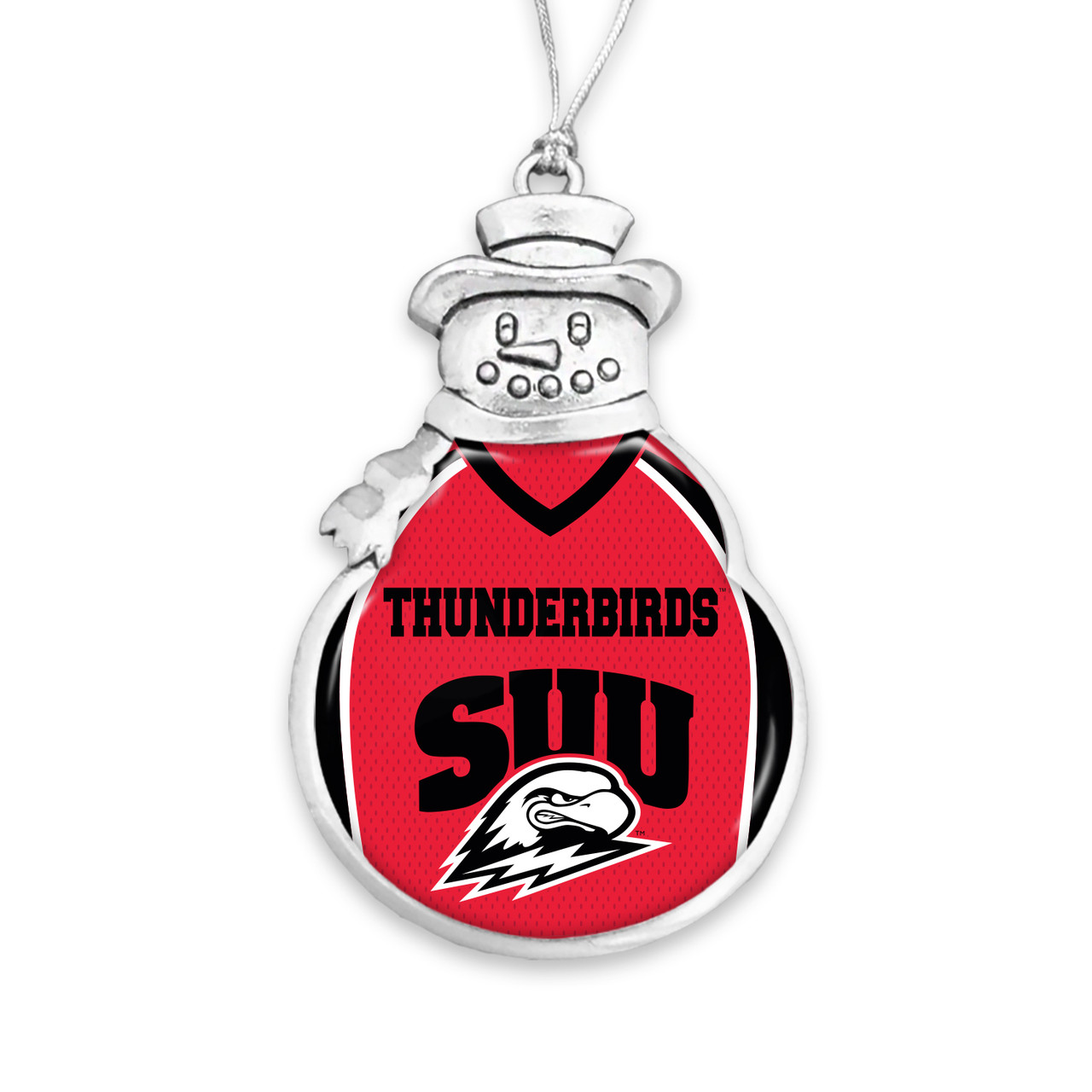Southern Utah Thunderbirds Christmas Ornament- Snowman with Football Jersey