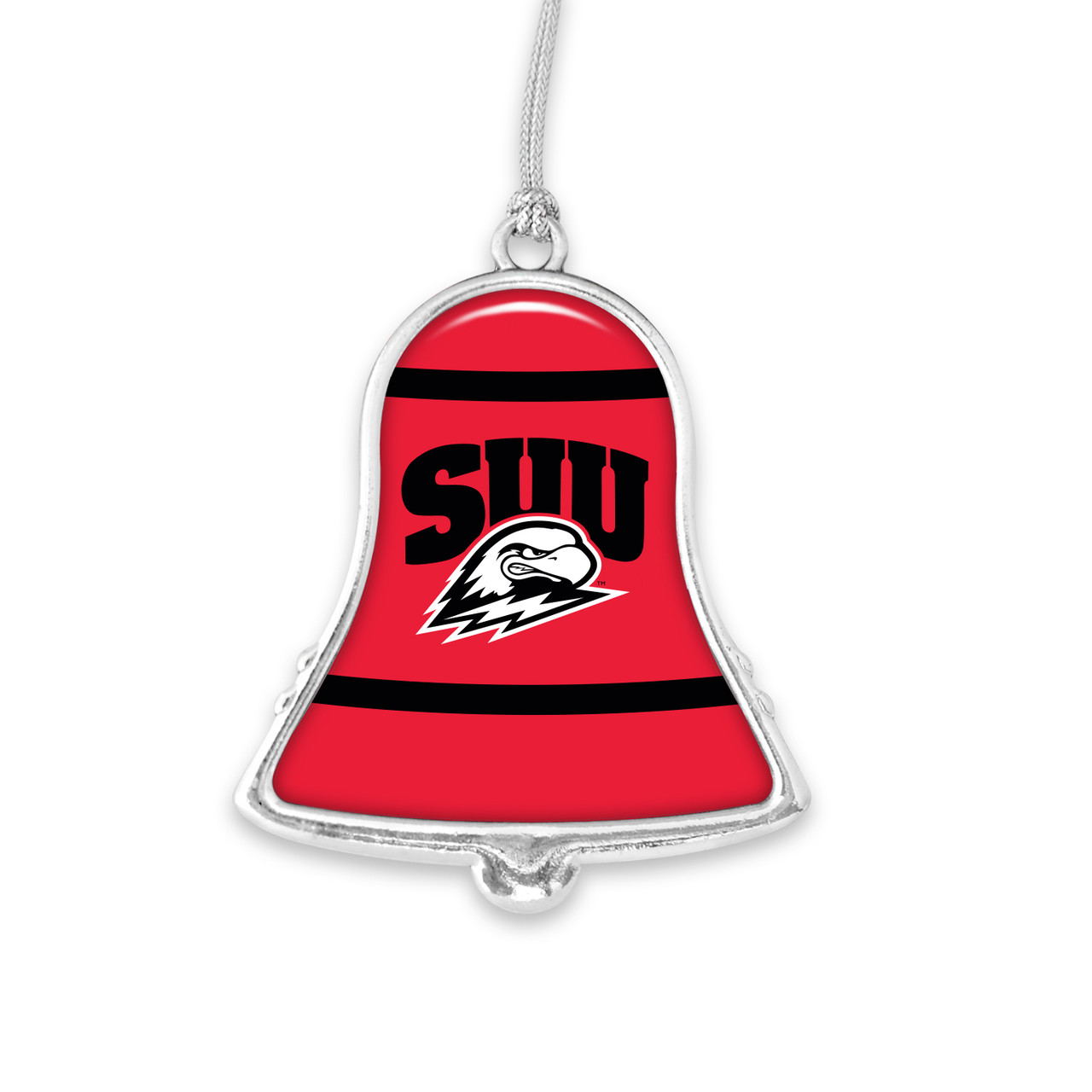 Southern Utah Thunderbirds Christmas Ornament- Bell with Team Logo Stripes