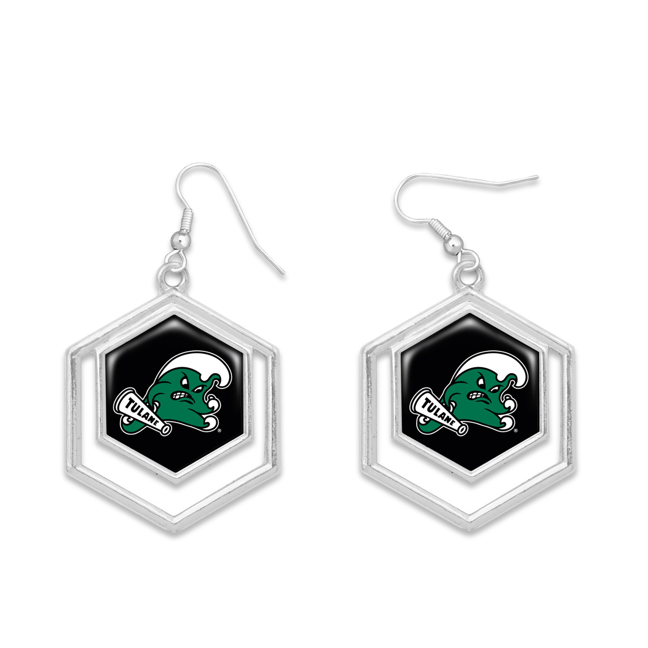 Tulane Green Wave Earrings- Juno