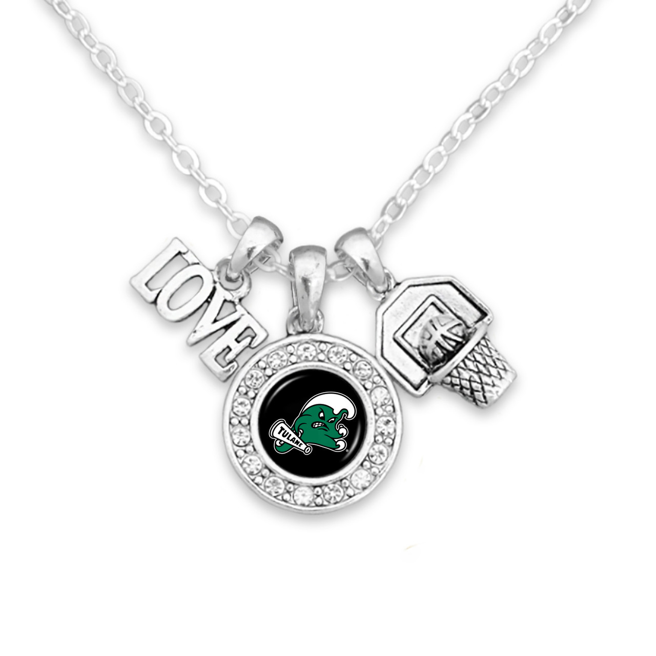 Tulane Green Wave Necklace- Basketball, Love and Logo