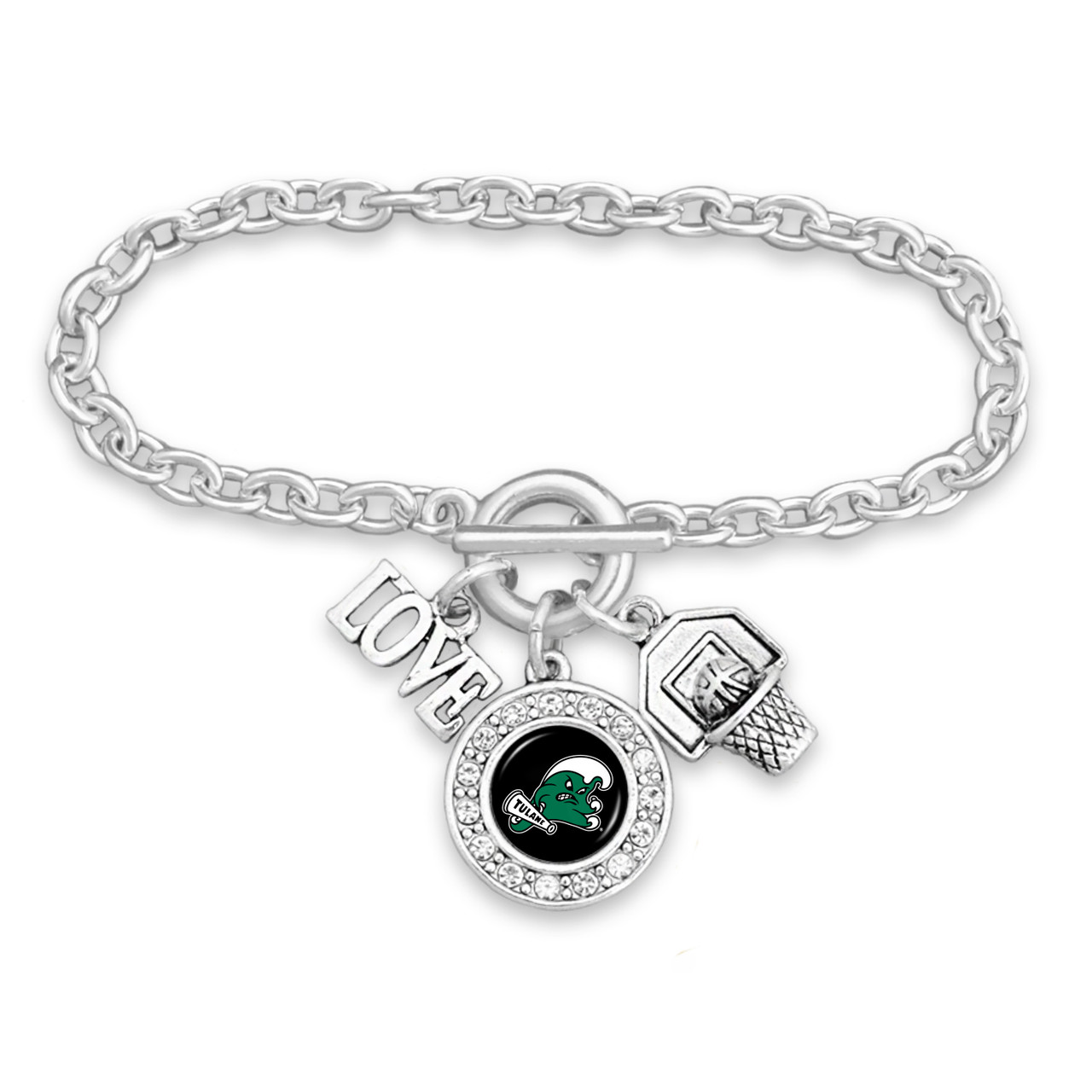 Tulane Green Wave Bracelet- Basketball, Love and Logo