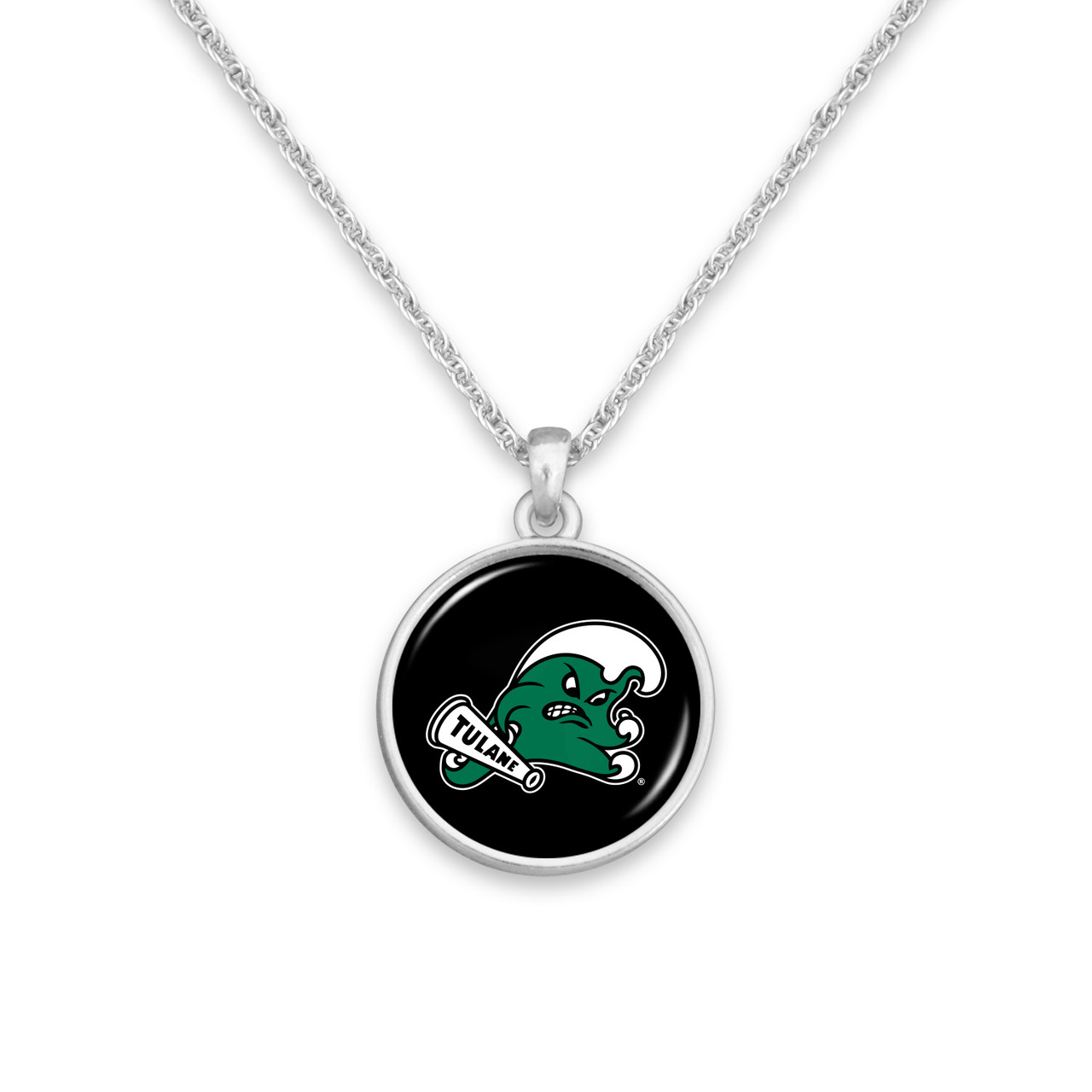 Tulane Green Wave Necklace- Leah