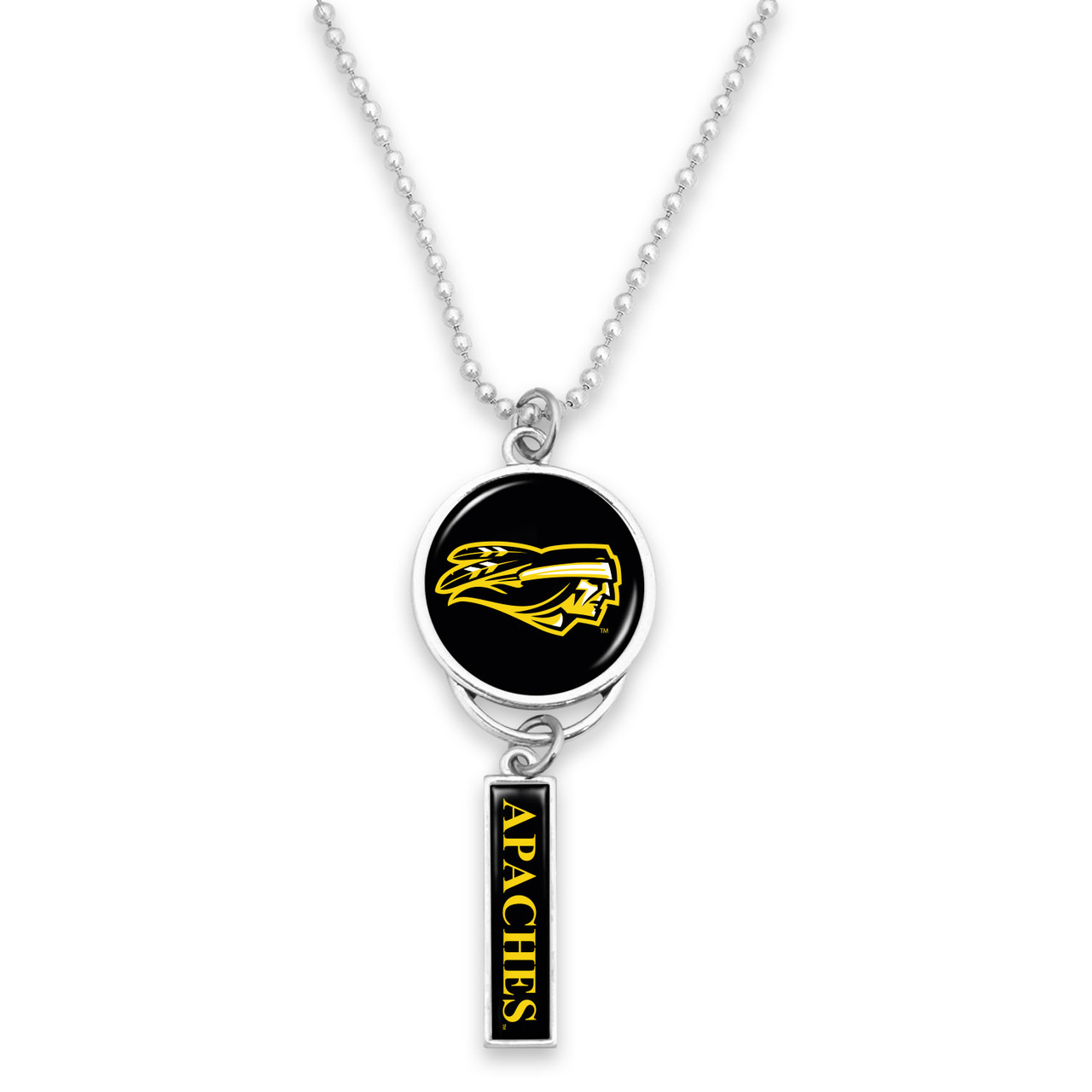 Tyler Apaches Car Charm- Rear View Mirror Logo with Trifecta Bar/Nameplate