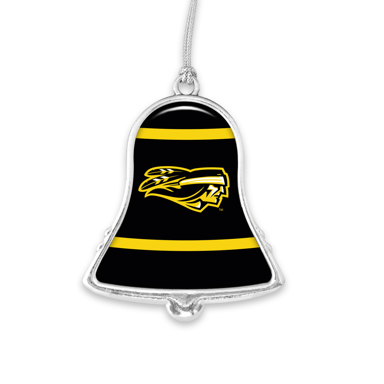 Tyler Apaches Christmas Ornament- Bell with Team Logo Stripes