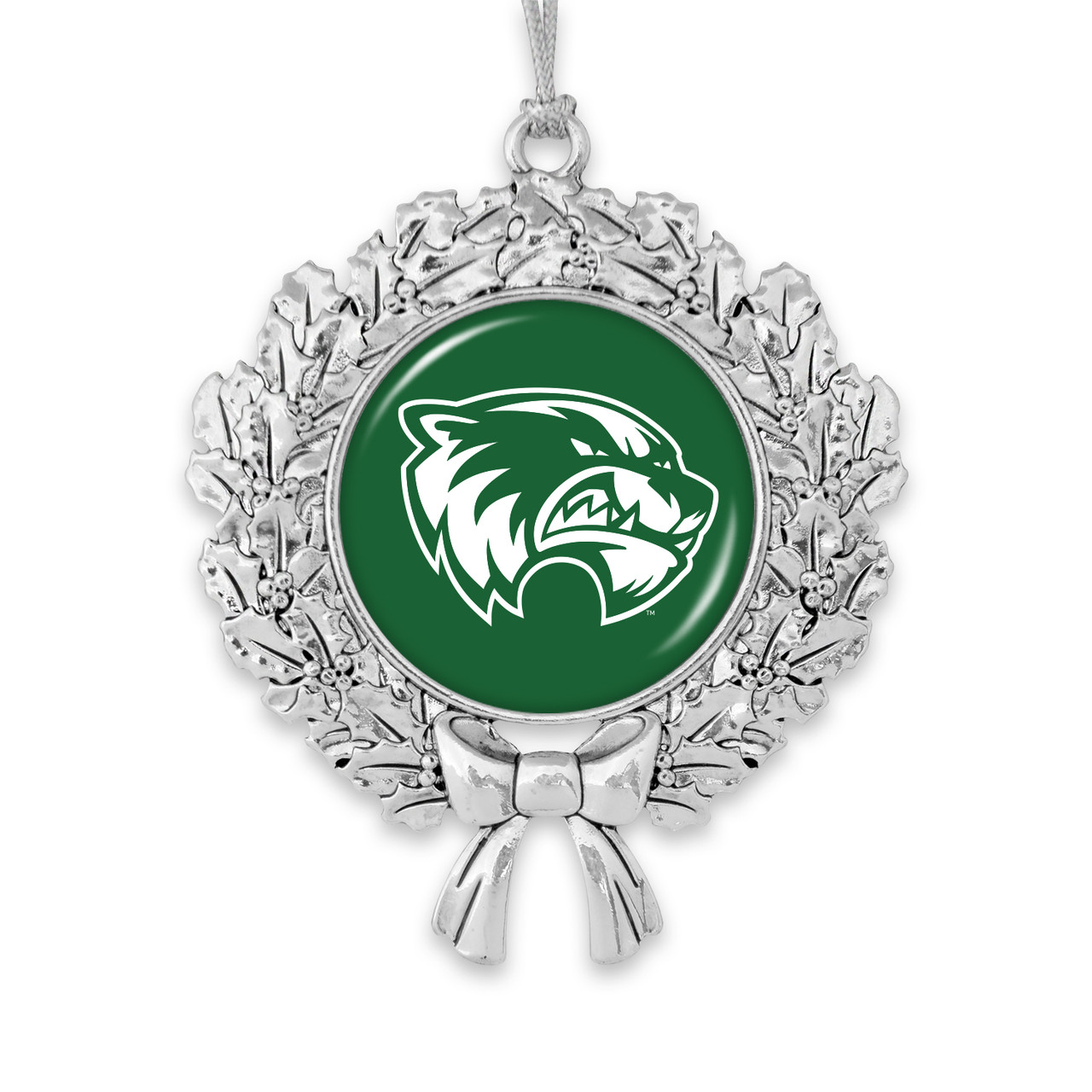 Utah Valley Wolverines Christmas Ornament- Wreath with Team Logo