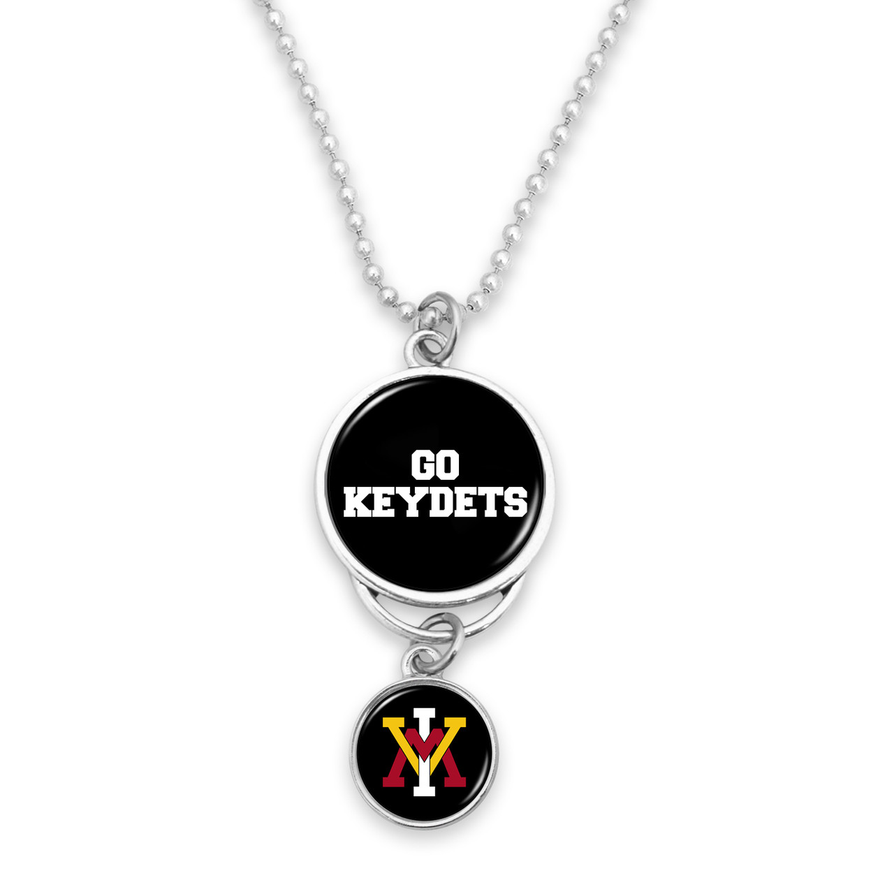 Virginia Military Keydets Car Charm- Rear View Mirror with Silver College Logo
