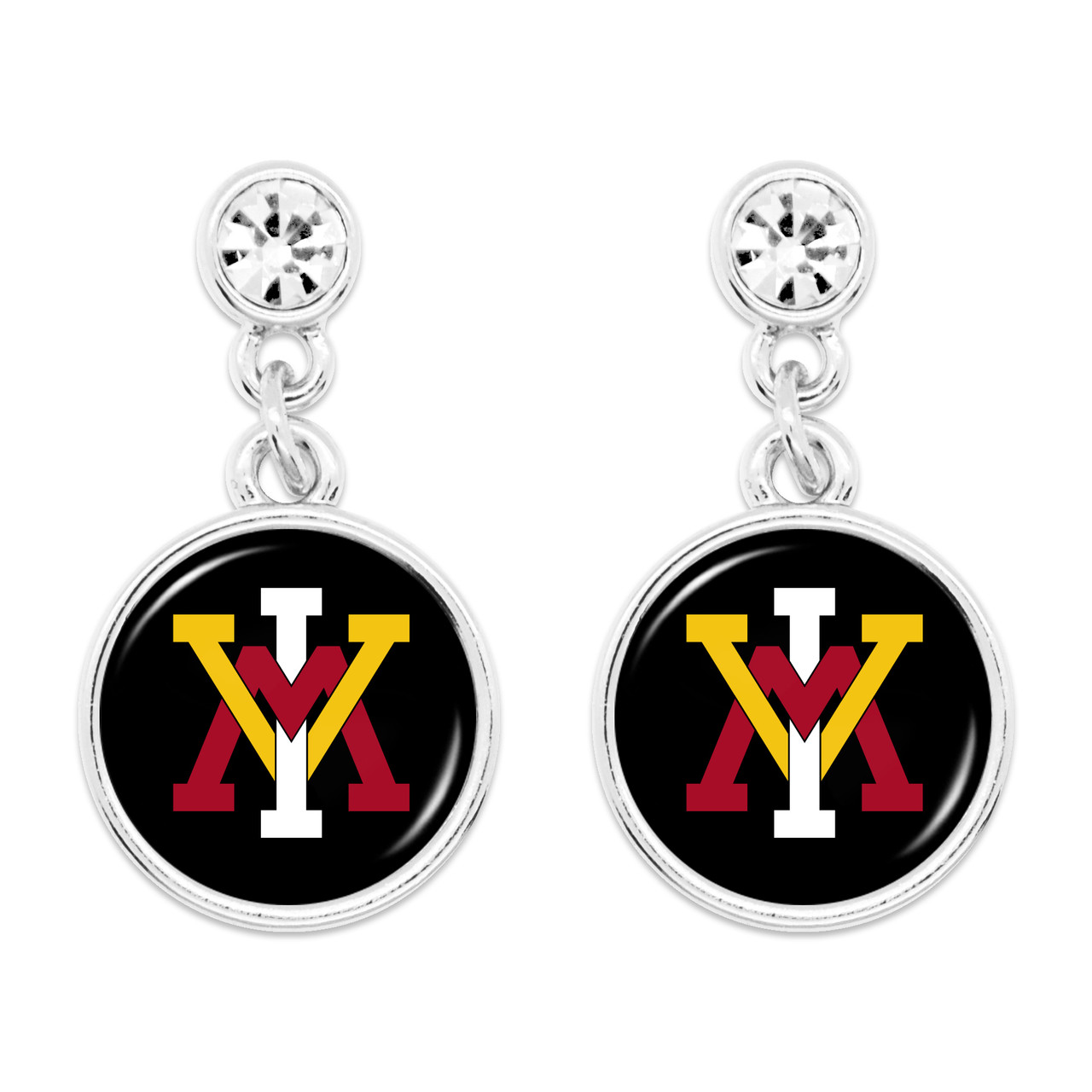 Virginia Military Keydets - Silver Lydia Earrings