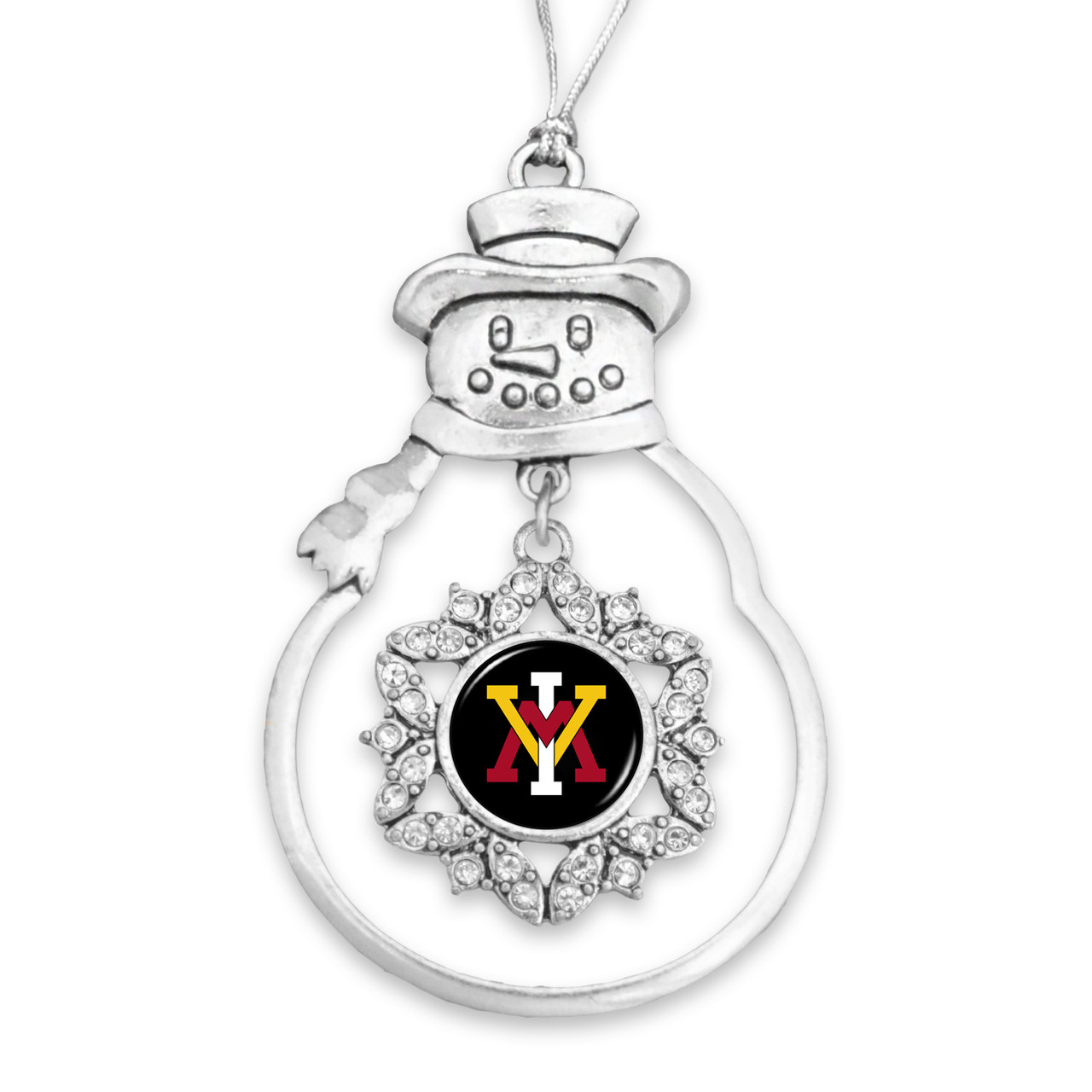 Virginia Military Keydets Christmas Ornament- Snowman with Hanging Charm