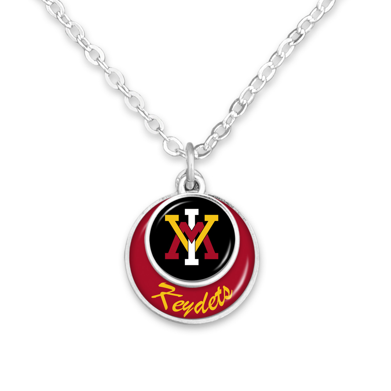 Virginia Military Keydets Necklace- Stacked Disk