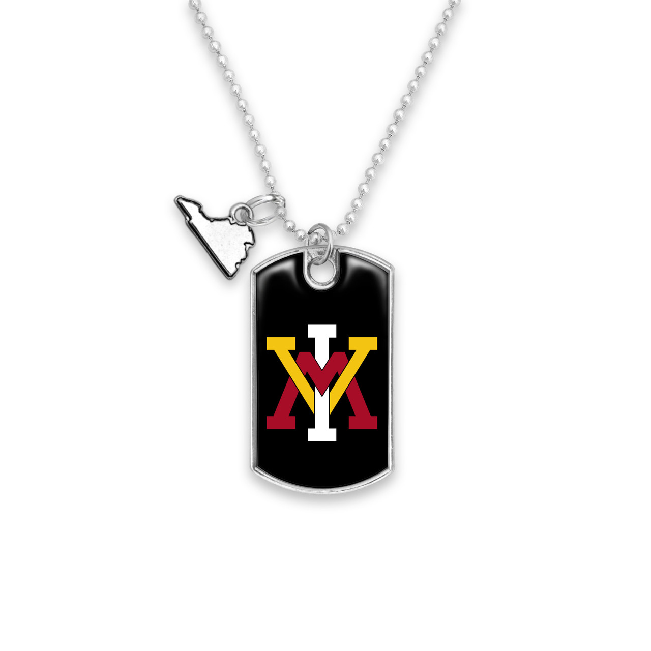 Virginia Military Keydets Car Charm- Rear View Mirror Dog Tag with State Charm