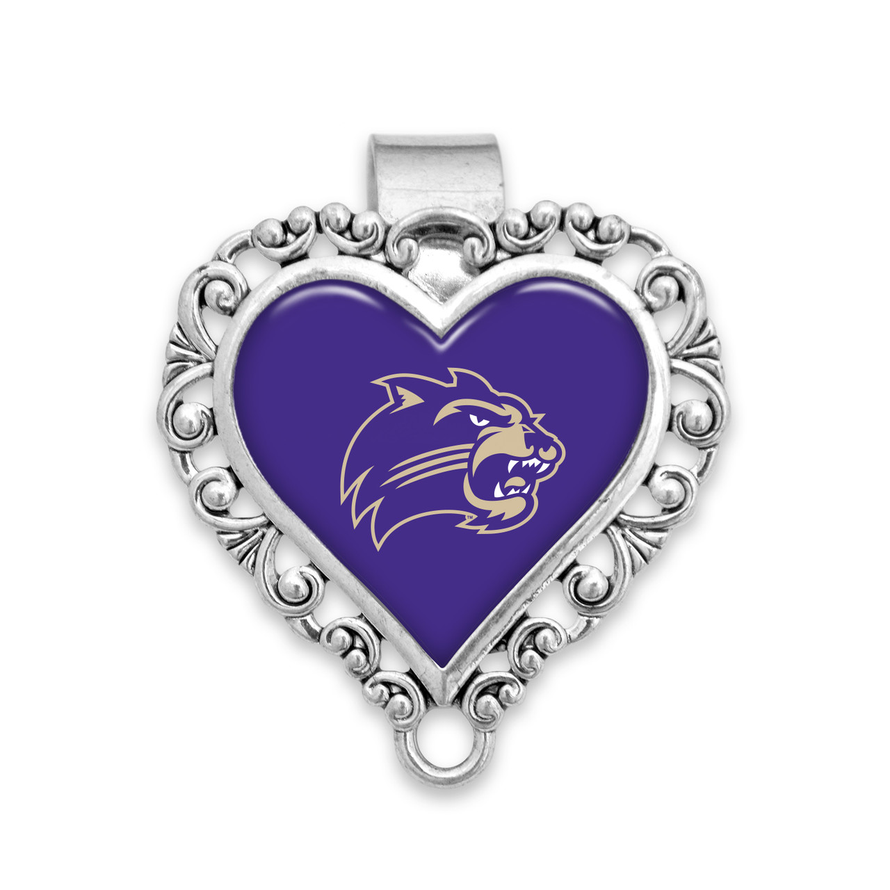 Western Carolina Catamounts Visor Clip- Heart Visor Clip with Plain Logo