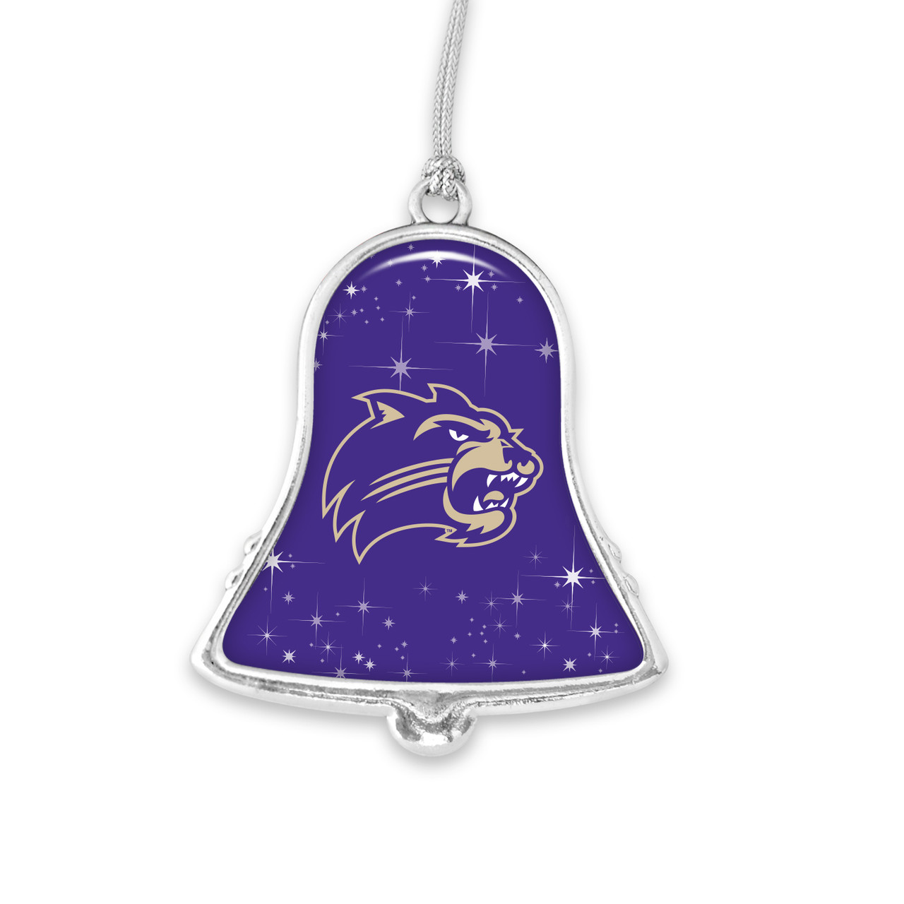 Western Carolina Catamounts Christmas Ornament- Bell with Team Logo and Stars