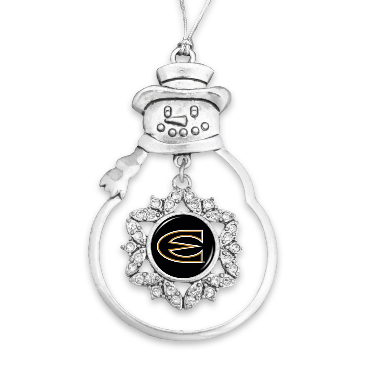 Emporia State Hornets Christmas Ornament- Snowman with Hanging Charm