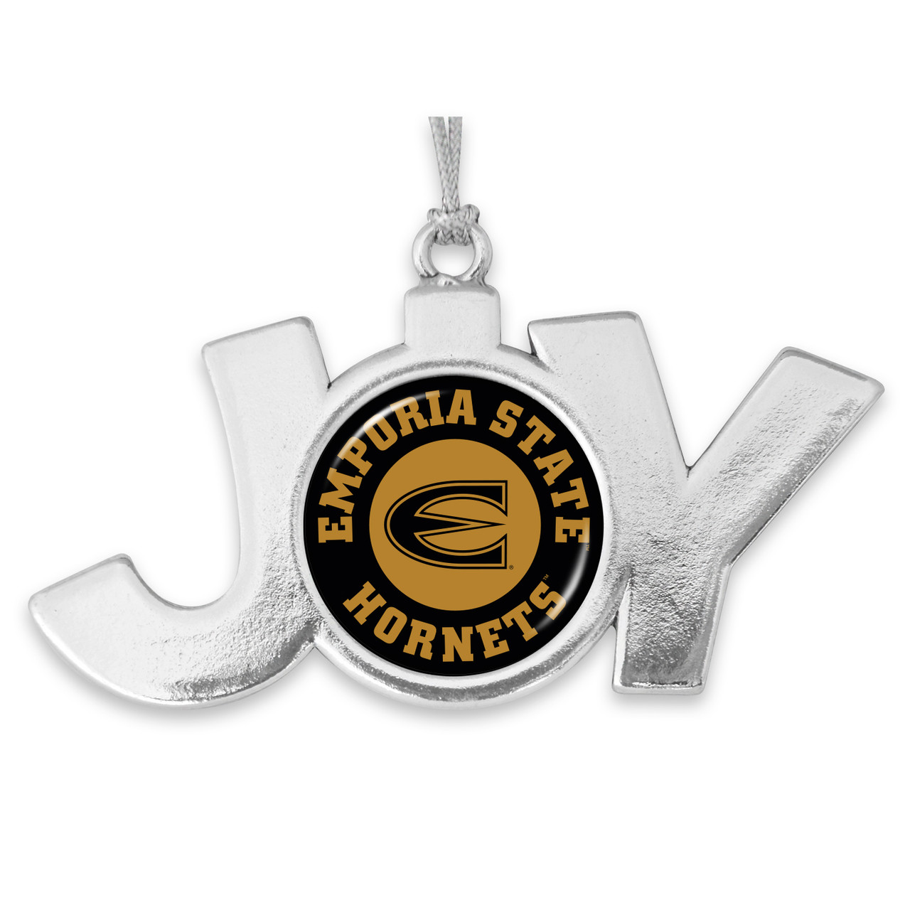 Emporia State Hornets Christmas Ornament- Joy with Circle Team Logo