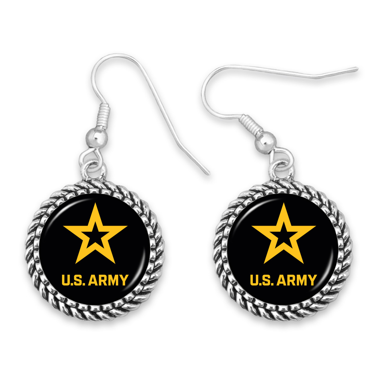 U.S. Army® Collection & Home of the Free Collection- U.S. Army® Earrings-  Logo Rope Edge