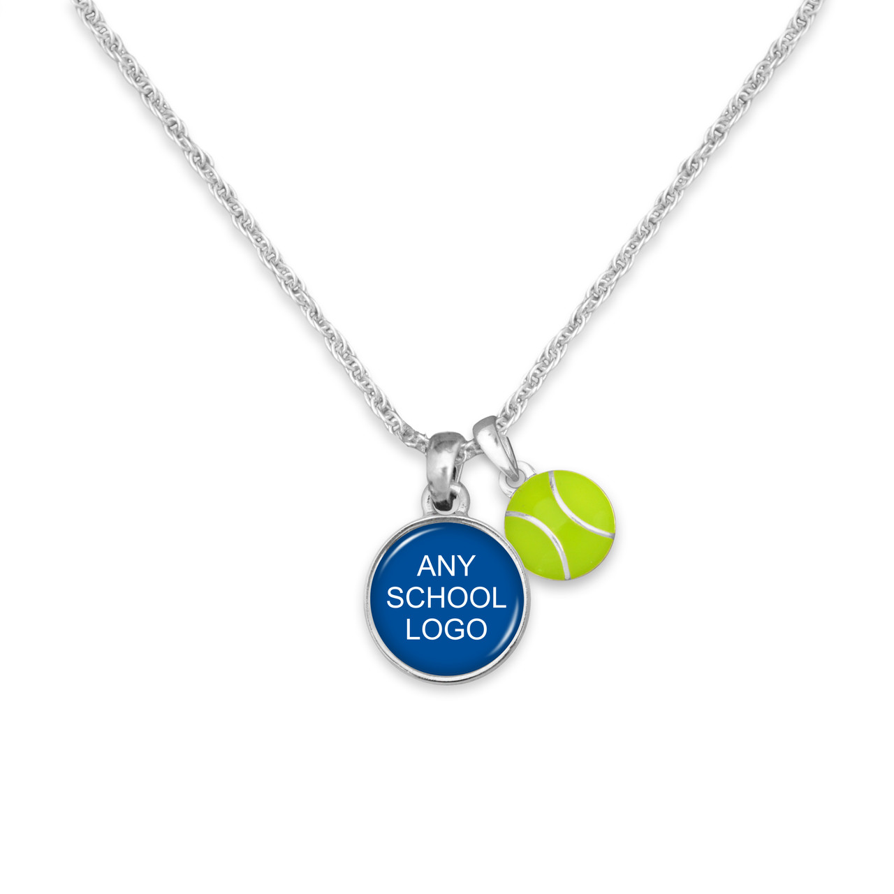 *Choose Your School* Tennis Domed Disk Necklace