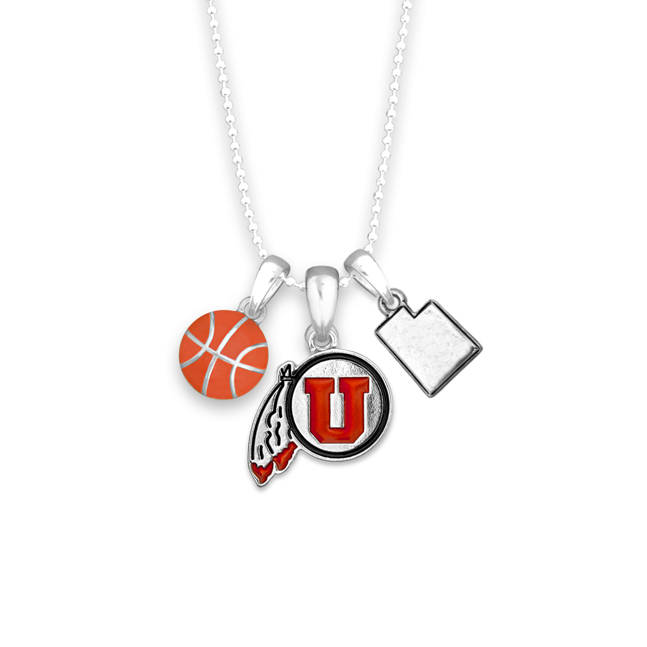 Utah Utes Team Traditions Basketball Accent Necklace