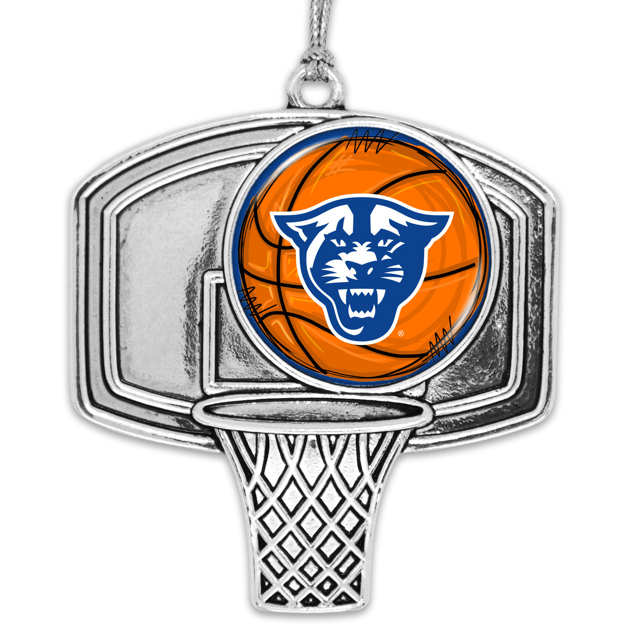 Georgia State Panthers Basketball Goal Ornament
