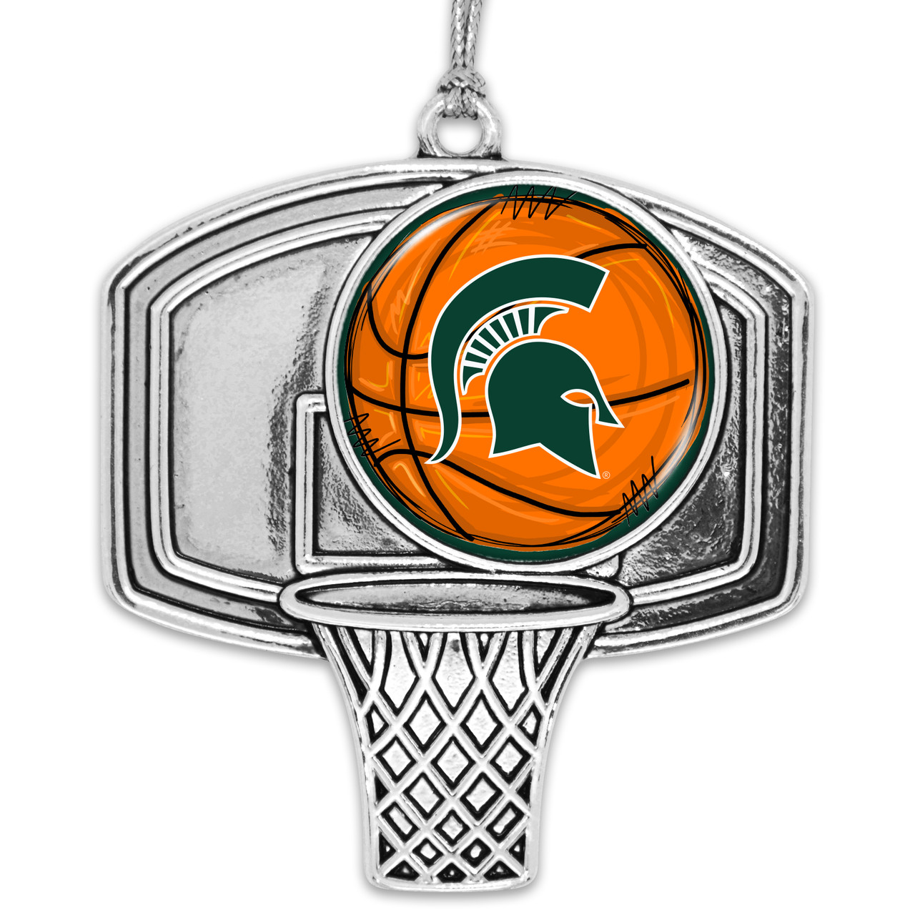 Michigan State Spartans Basketball Goal Ornament