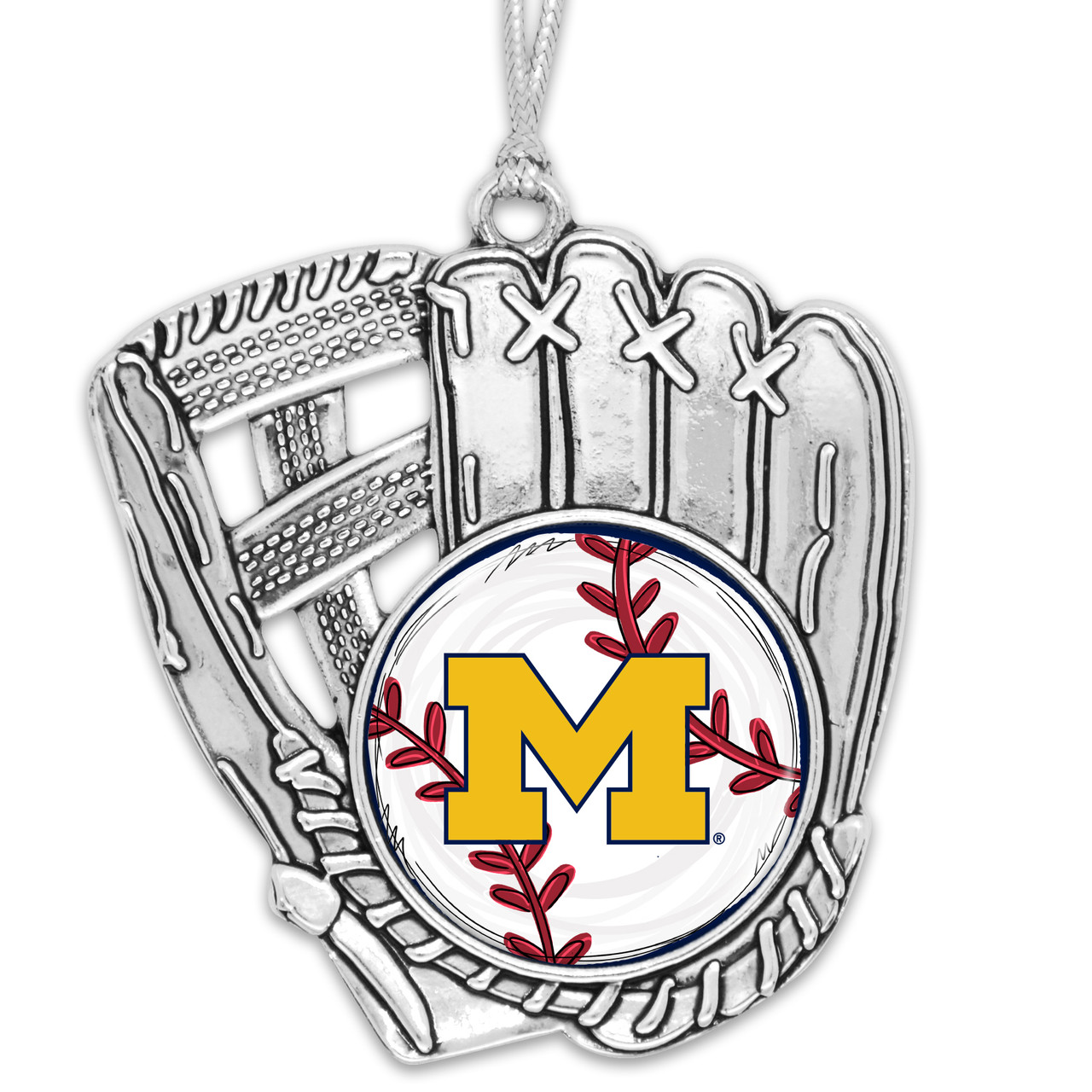 Michigan Wolverines Baseball Glove Ornament