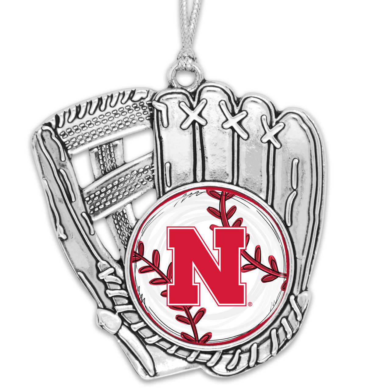 Nebraska Huskers Baseball Glove Ornament