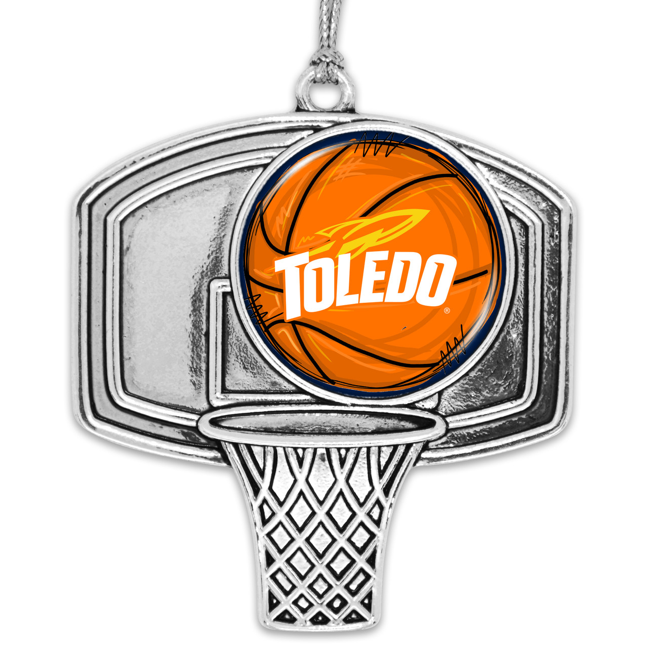 Toledo Rockets Basketball Goal Ornament