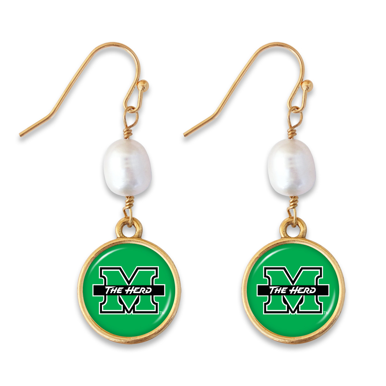 Marshall Thundering Herd Gold Diana Earrings