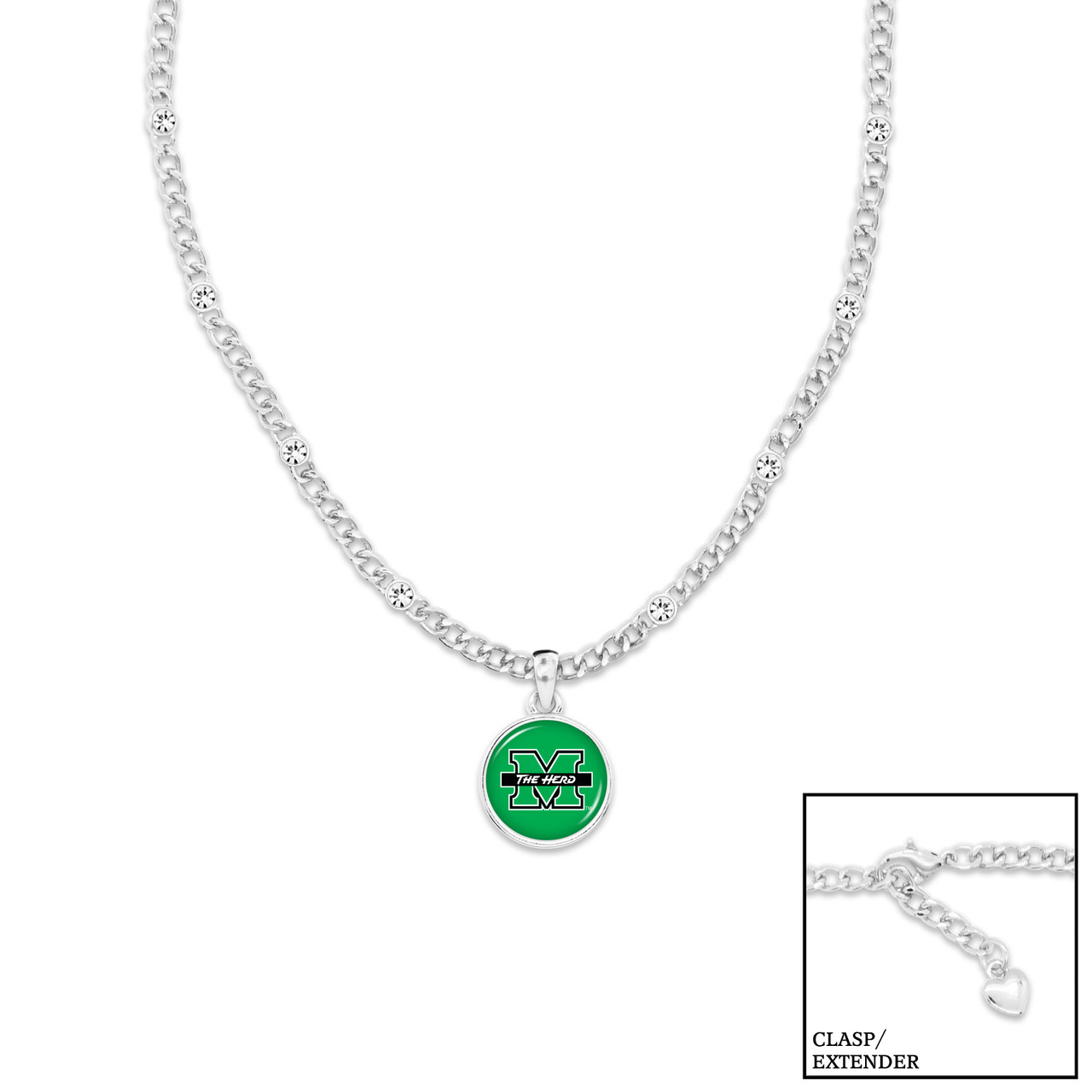 Marshall Thundering Herd Silver Lydia Necklace