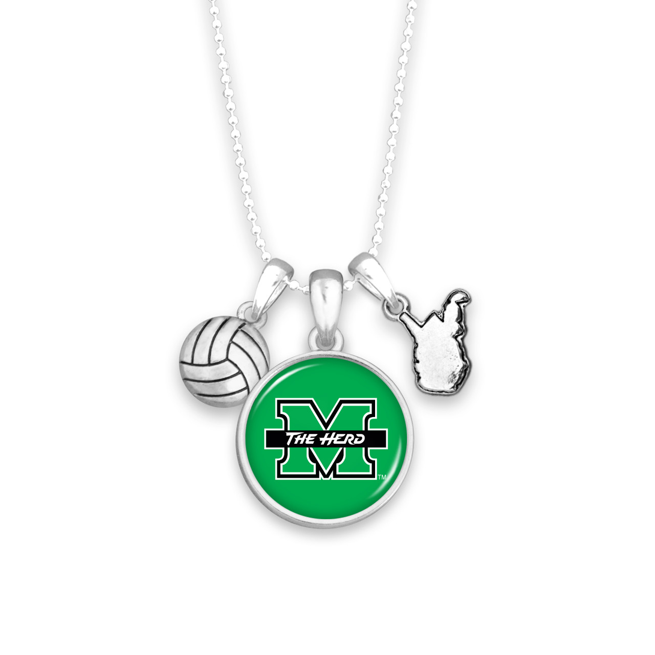 Marshall Thundering Herd Team Traditions Volleyball Accent Necklace