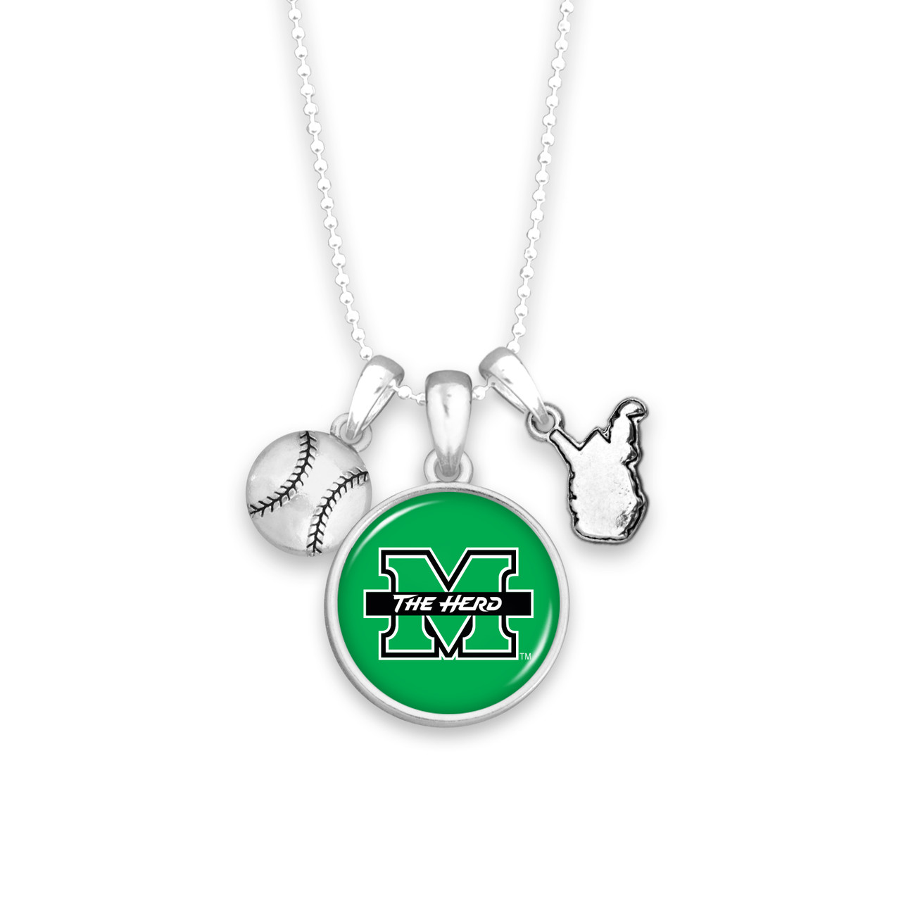 Marshall Thundering Herd Team Traditions Baseball Accent Necklace