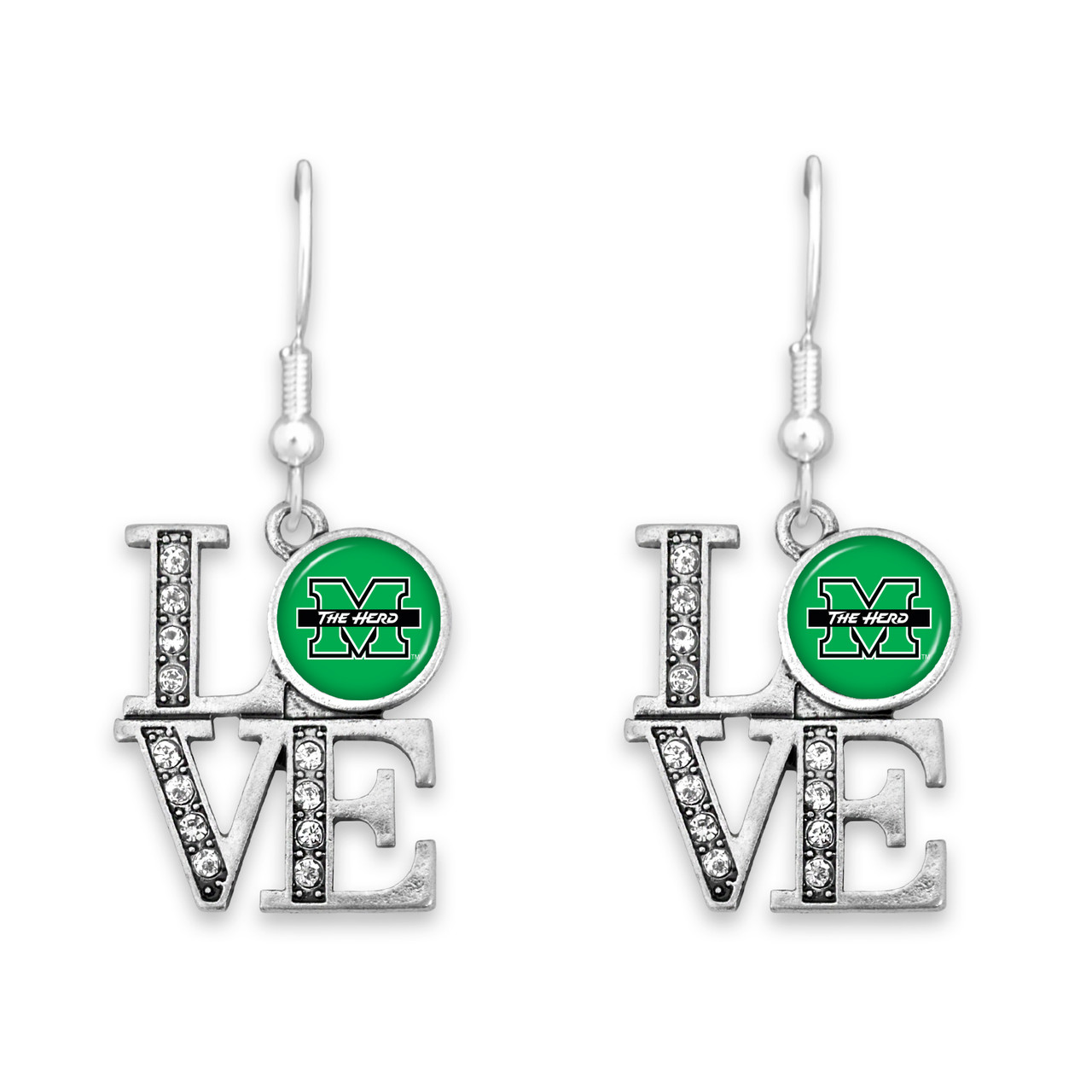 Marshall Thundering Herd LOVE Earrings
