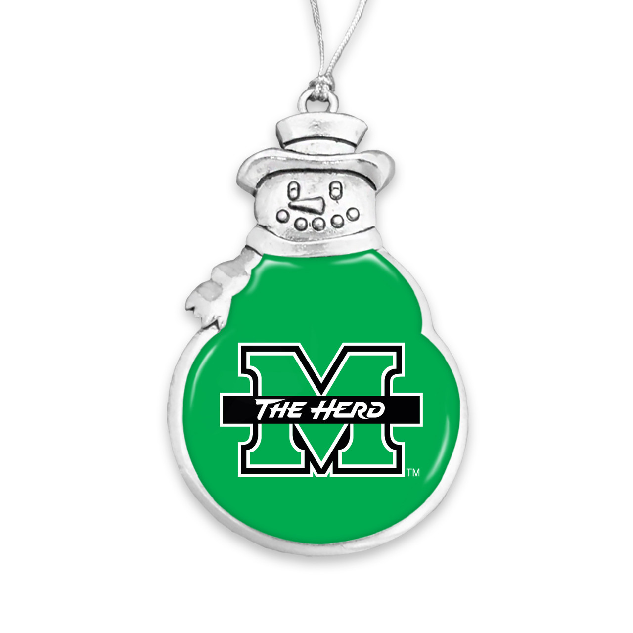 Marshall Thundering Herd Snowman Ornament