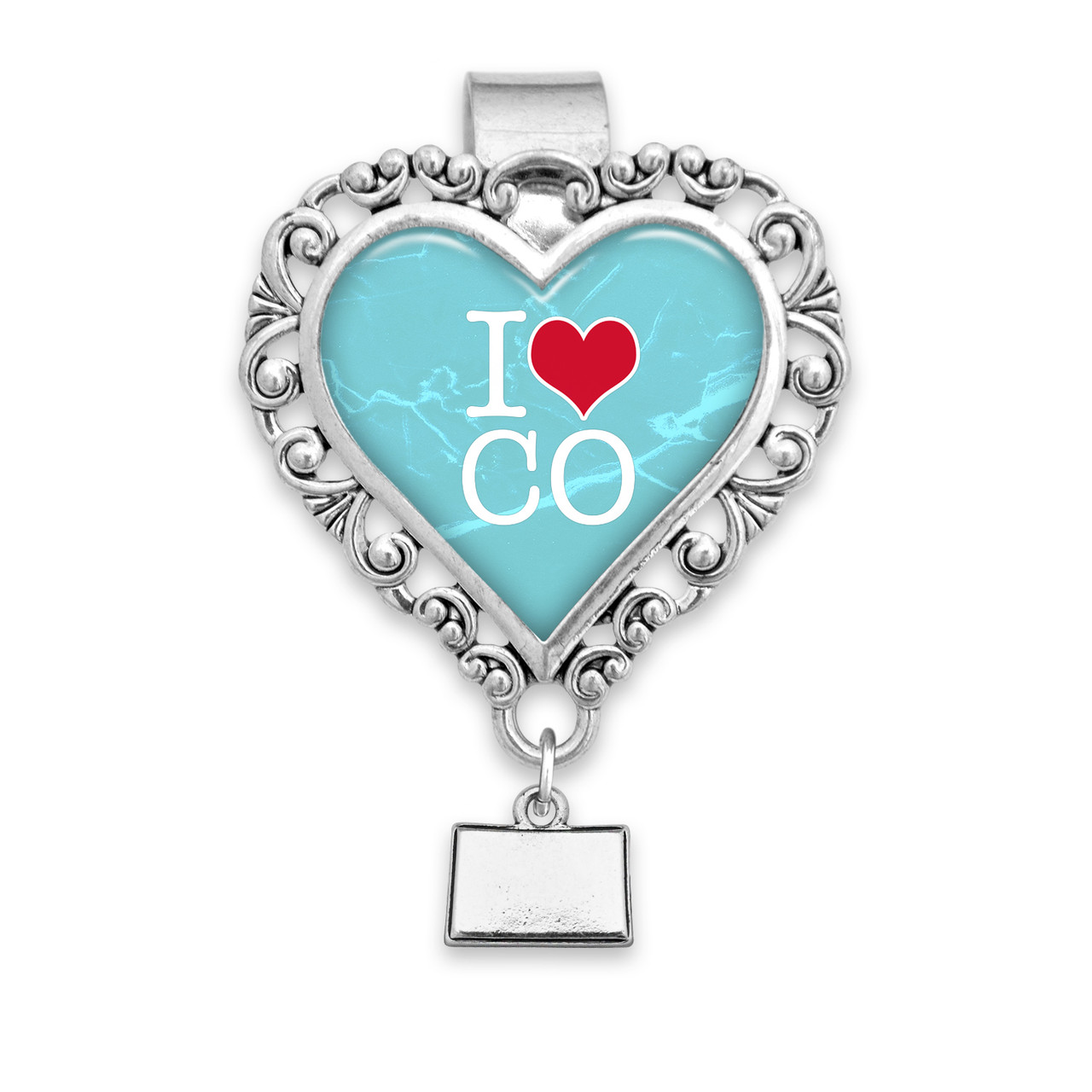 Souvenir Heart Visor Clip with Plain Logo