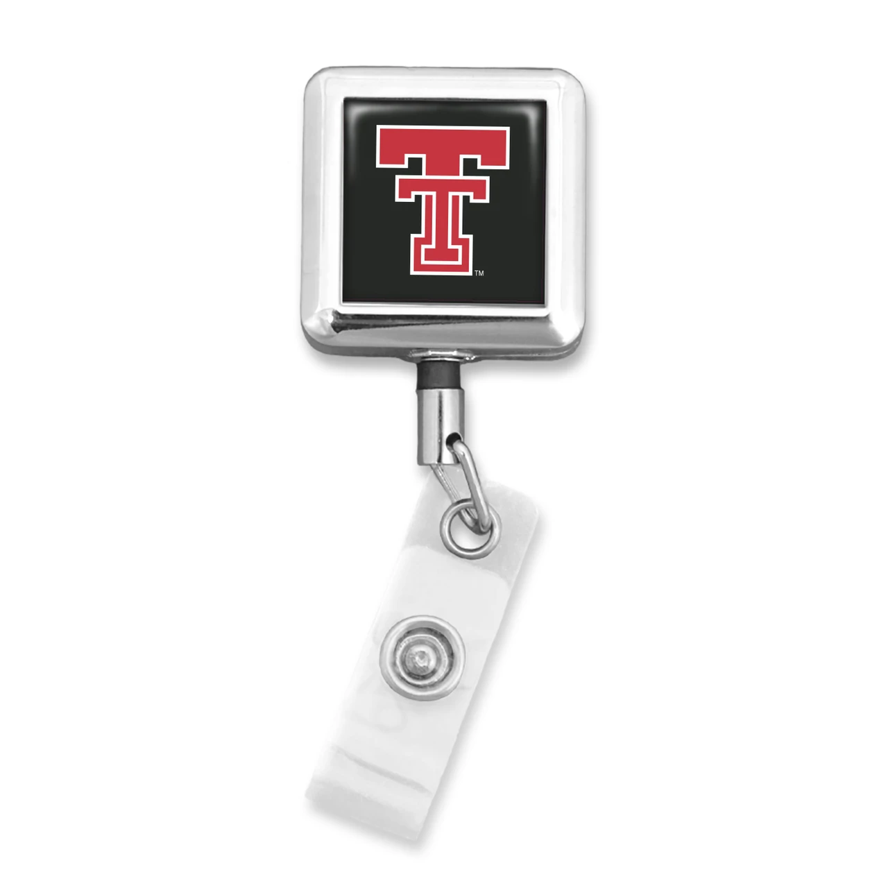 TExas Tech Red Raiders Alligator Clip Square Badge Reel