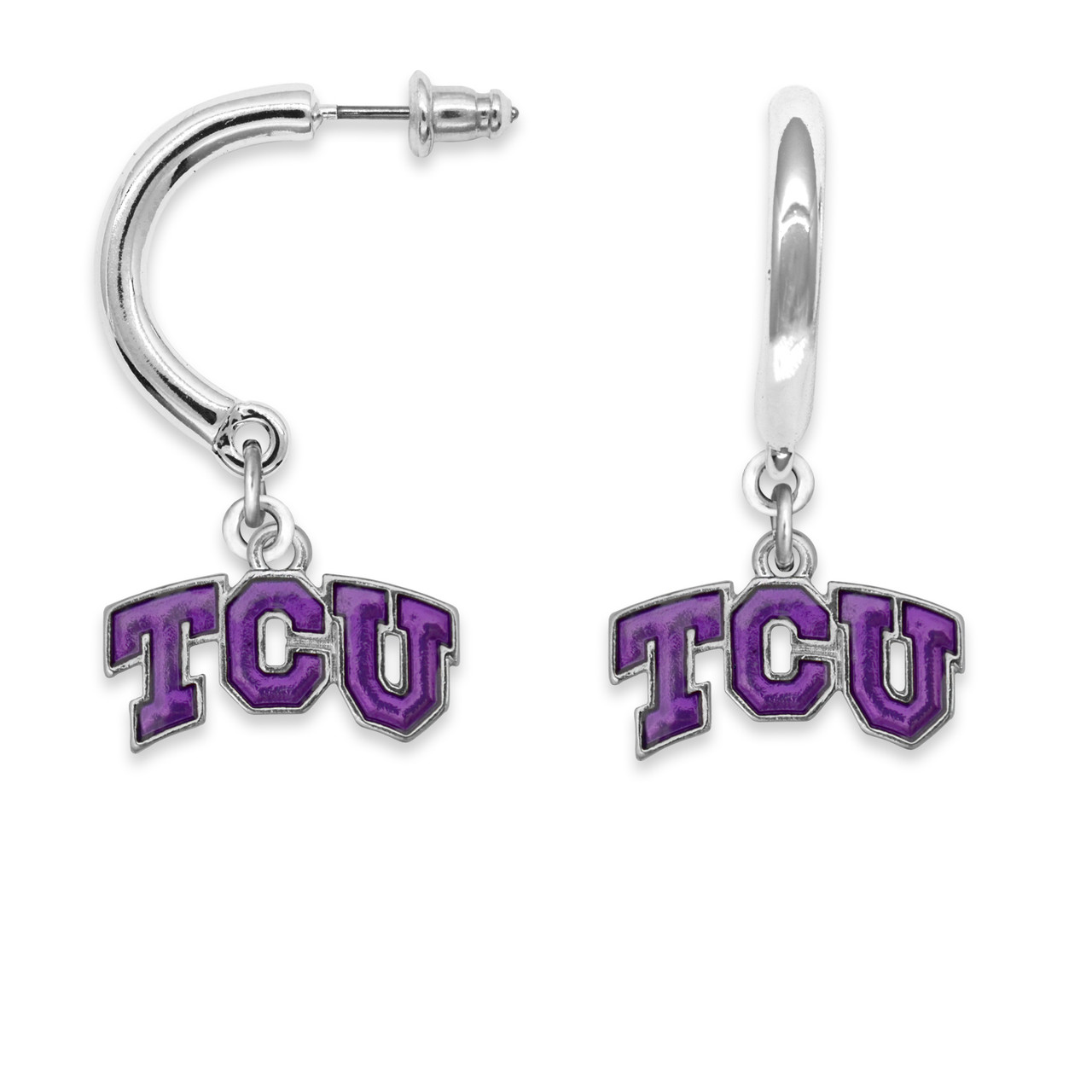 Texas Christian Horned Frogs Tilly Earrings - Curved 