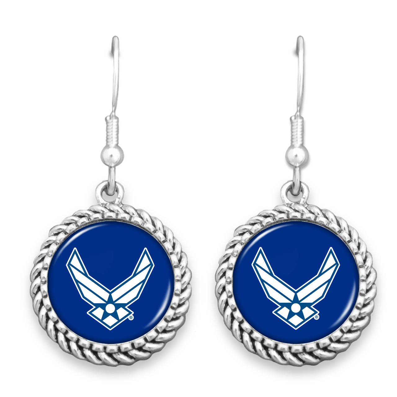 U.S. Air Force® Collection & Home of the Free Collection- U.S. Air Force® Earrings- Logo Rope Edge