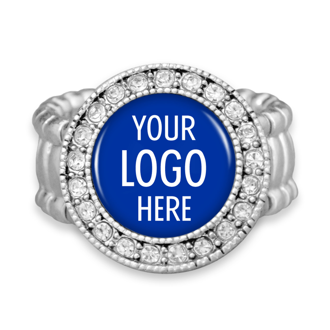 High School Stretch Ring- Crystal Round