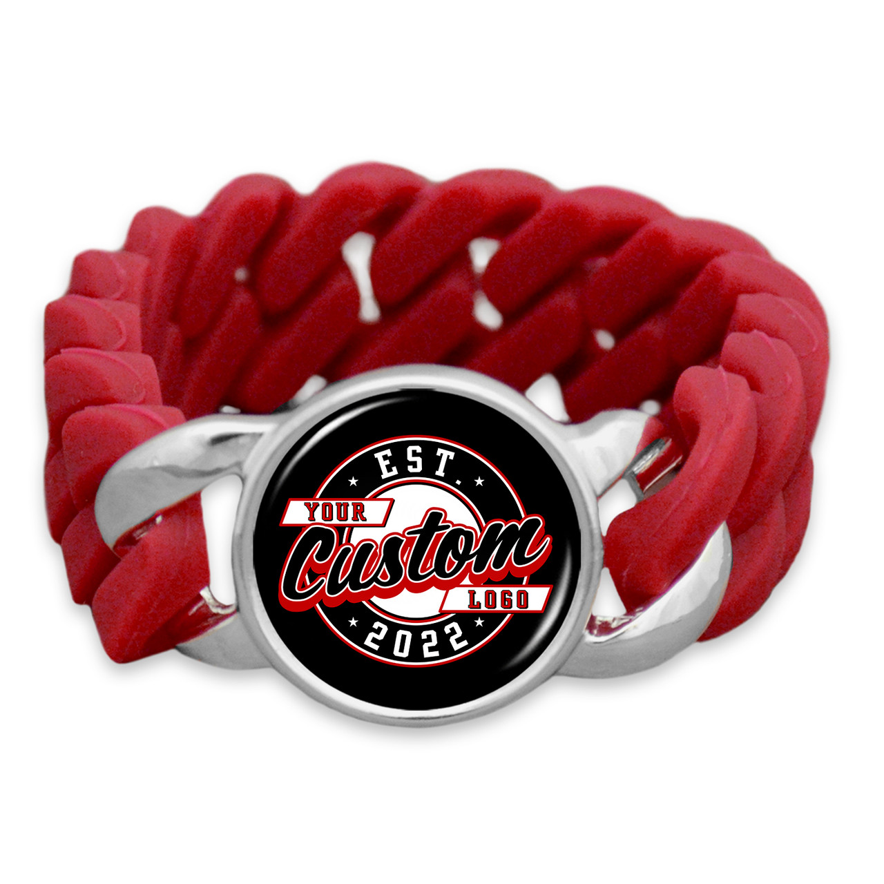 Custom, Souvenir, or Logo Bracelet- Team Color Quinn Silicone