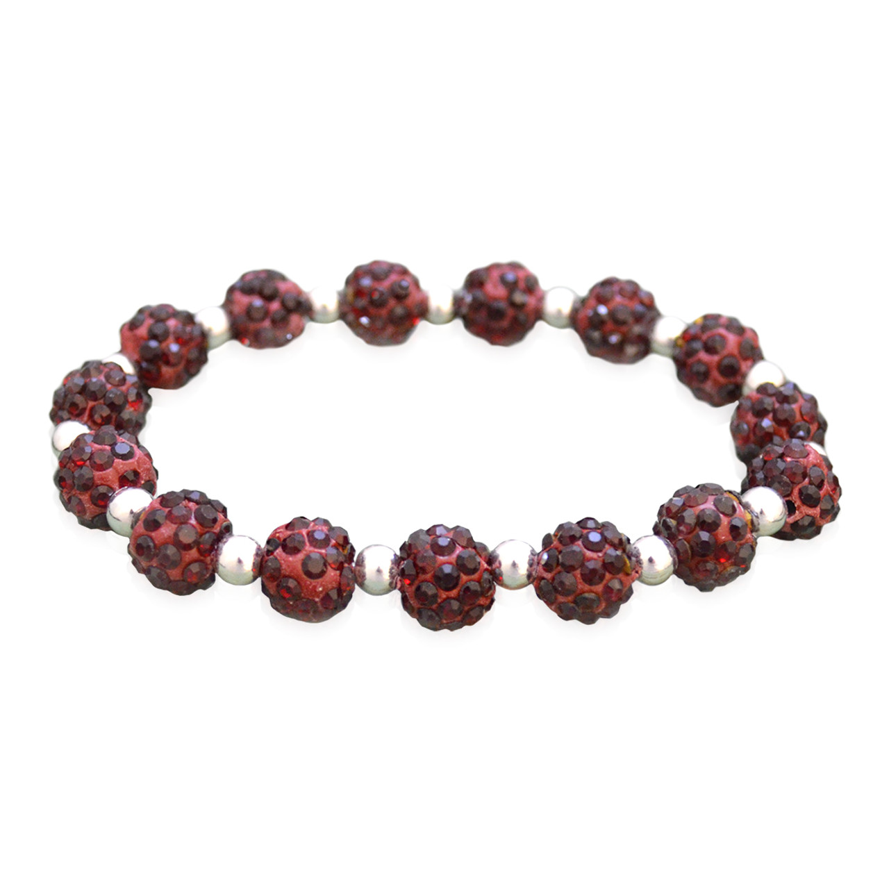 My Team Bling Stretch Bracelet- Burgundy